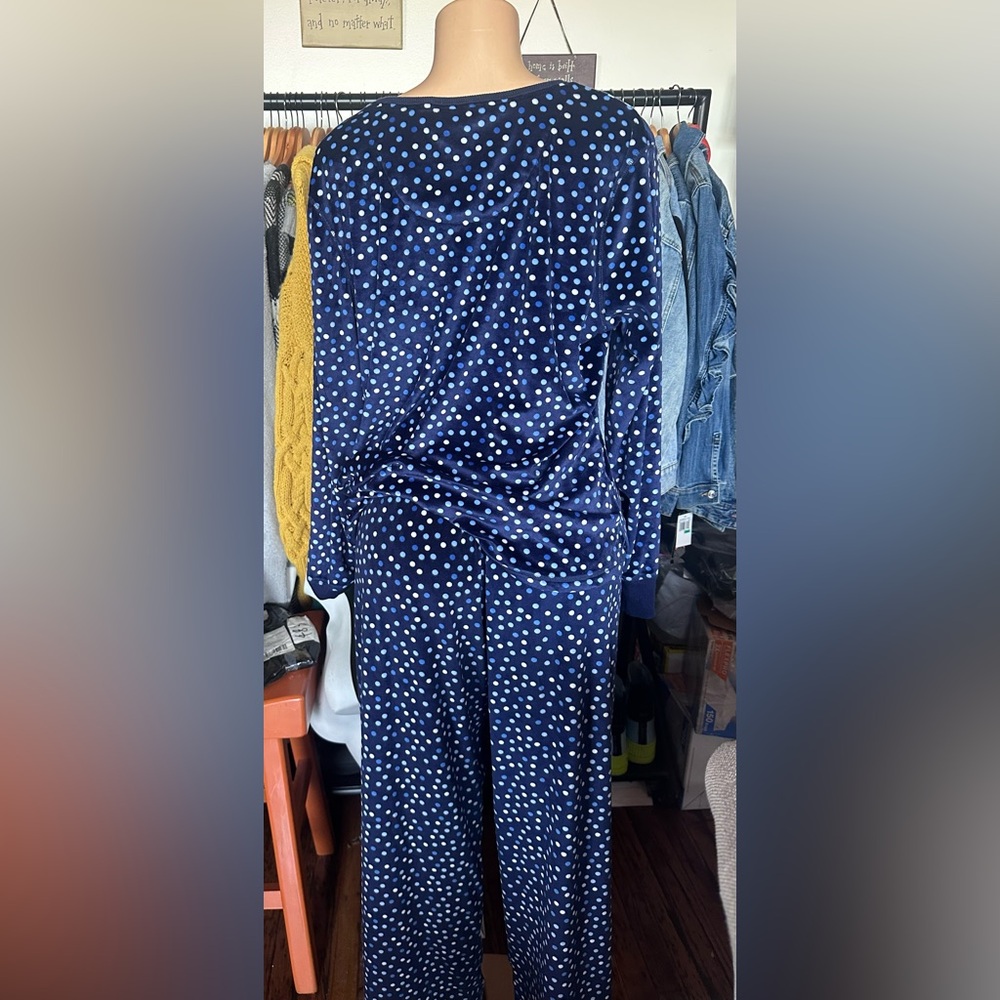 Nautica Navy and White Dot Pajama Set - Picture 3 of 5